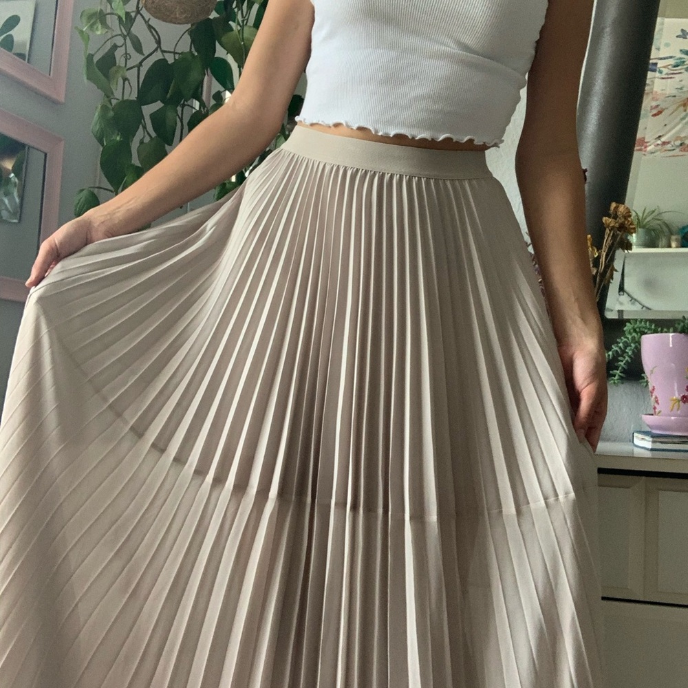 Pleated Maxi Skirt